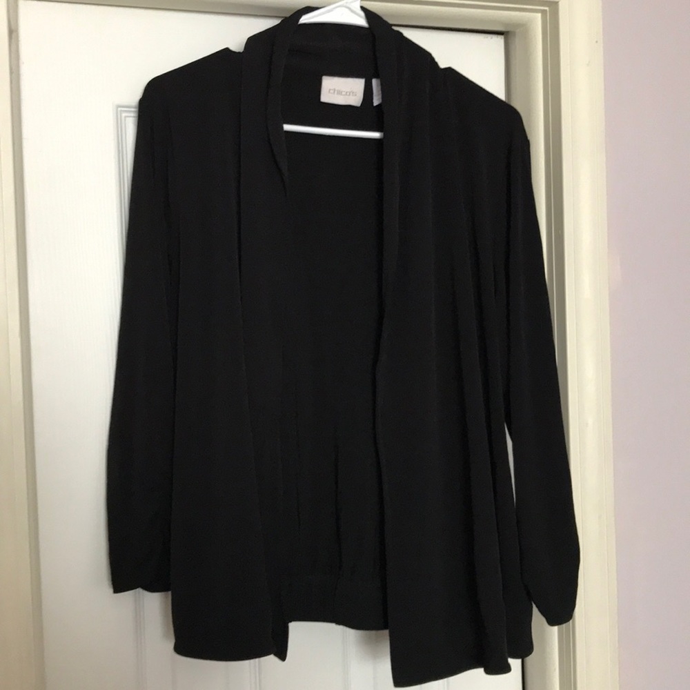 Chico’s Black Casual Open Front Jacket